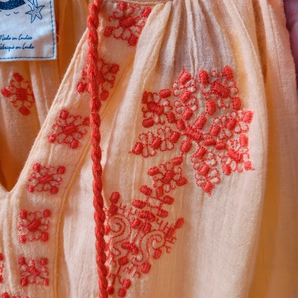 ANTHRO Mermaid Embroidered Beach Dress Size M - Picture 6 of 9